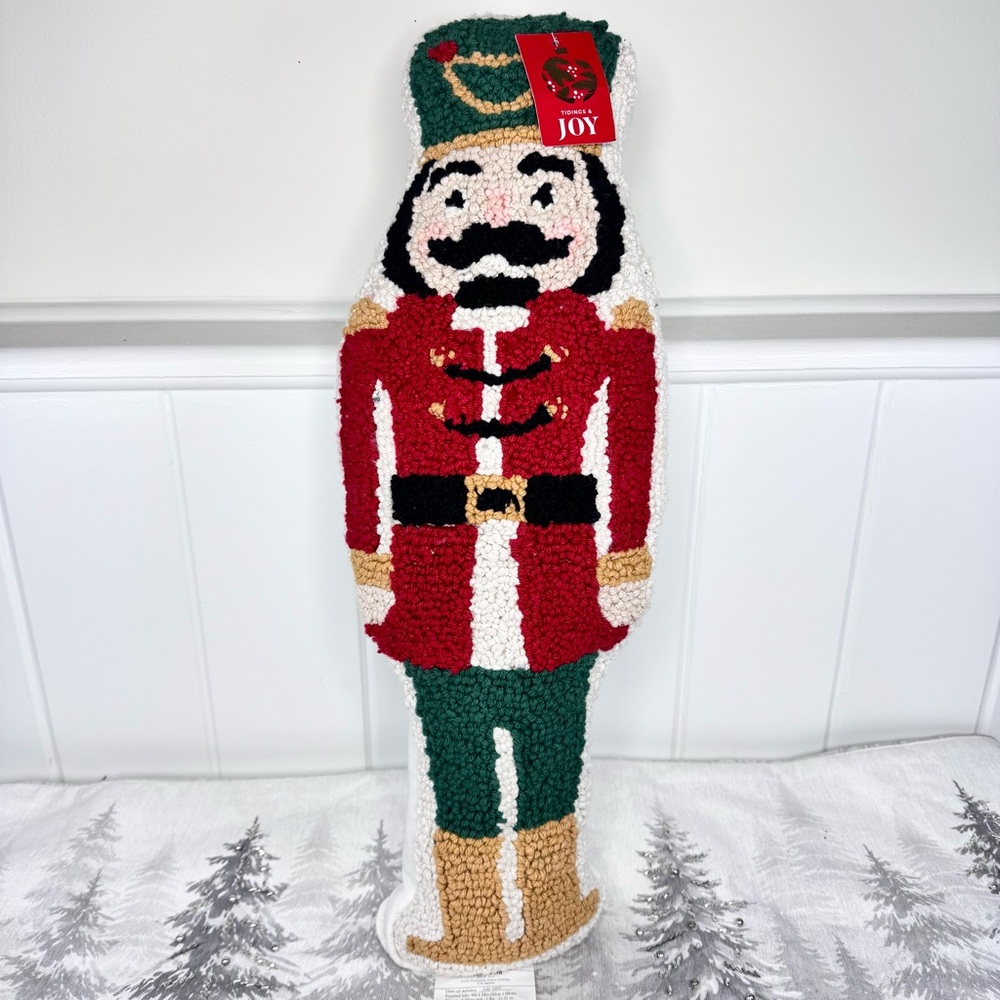 NEW Tidings & Joy Nutcracker Christmas Pillow
